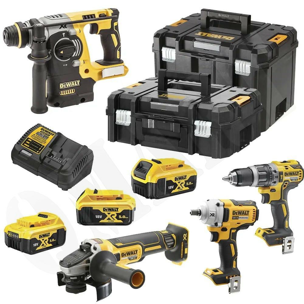 Dewalt combo set 18v dck428p3t (dcf891, dcd796, dcg405, dch273) 3x5,0ah tstak