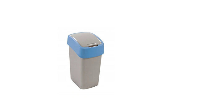 Curver flip bin vuilnisbak 9l ♪ silver blue ♪