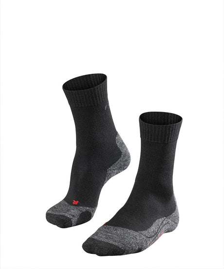 Falke TK2 Anti-Blister Wandersocken aus dickem Woll-Funktionsmaterial Damen Schwarz - Größe 35-36
