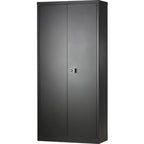 Flügeltürschrank hoch 91,4x40x195 schwarz zentrales Doppelschloss
