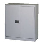 Flügeltürenschrank niedrig Stahl 91,4x40x100 grau