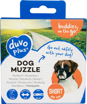 Duvo plus - muilkorf - hond - muilband nylon platte snuit 51-71cm - 1st