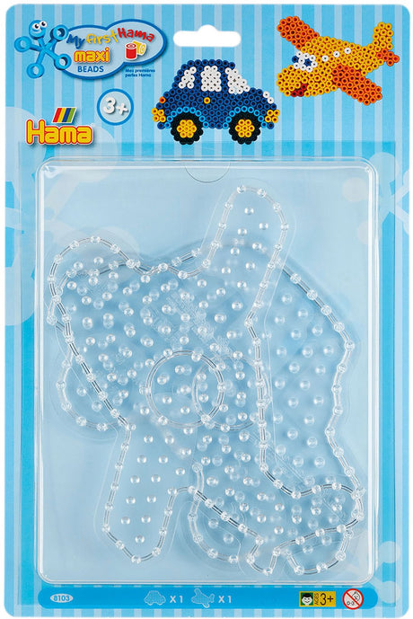 Hama Bügelperlenbretter Maxi-Auto und Flugzeug – kreatives Spielzeug.