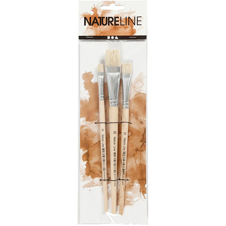 Kreativunternehmen http: www.cchobby.nl nature-line-brushes-size-8-12-20-l-18-5-20-5-cm-b-10-20-mm-flat-3-piece-1-box