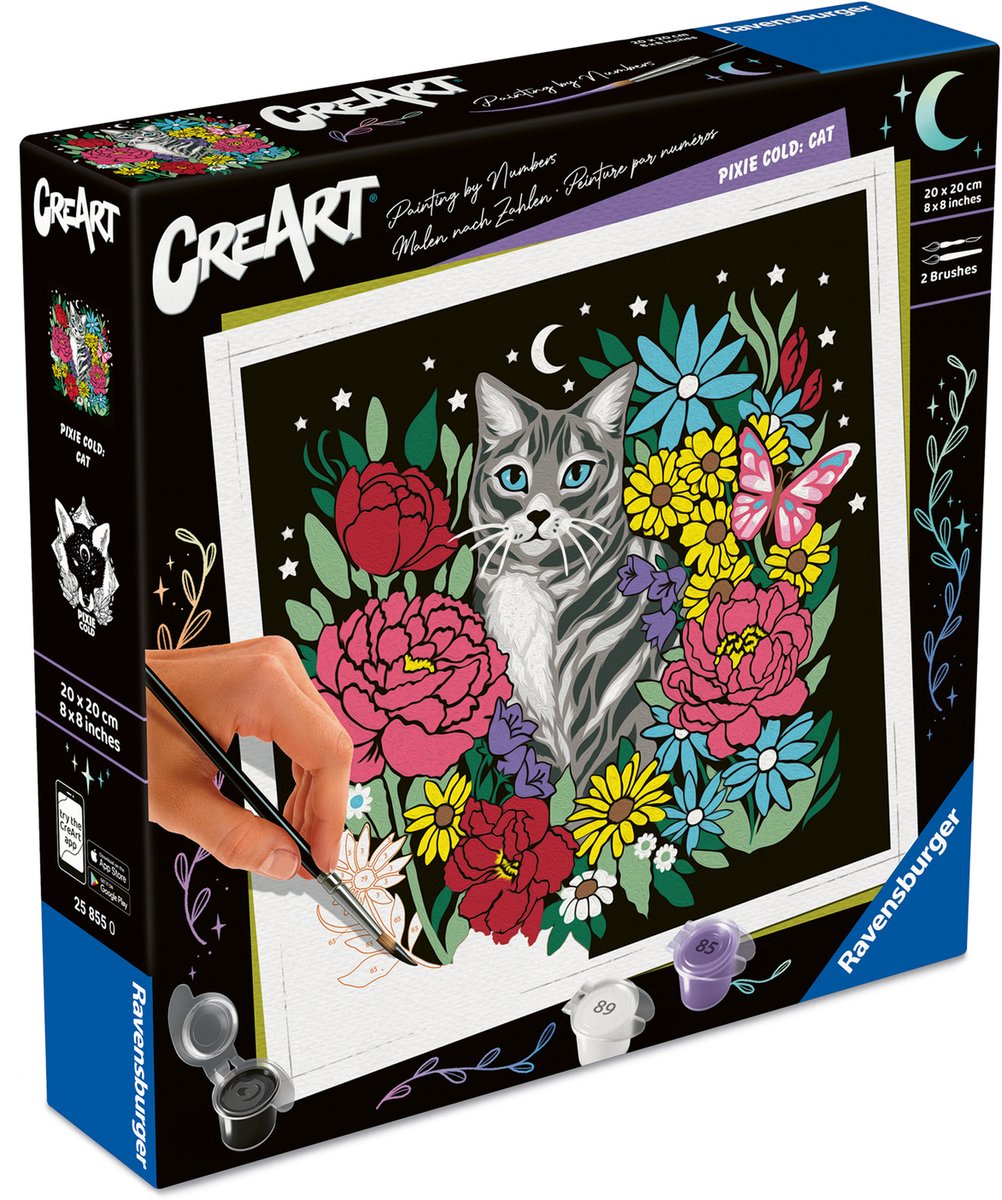 Ravensburger Malen-nach-Zahlen-Set Pixie Cold Kat Kreativpaket.