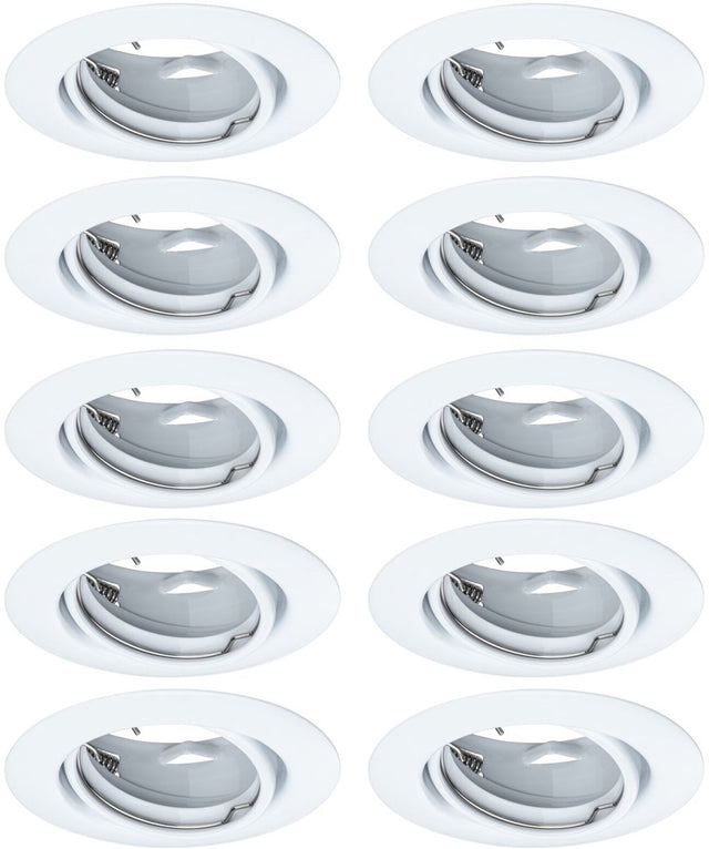 Paulmann inbouwlamp base basisset zwenkbaar rond 90 mm 20° gu10 max. 10w 230v dimbaar wit