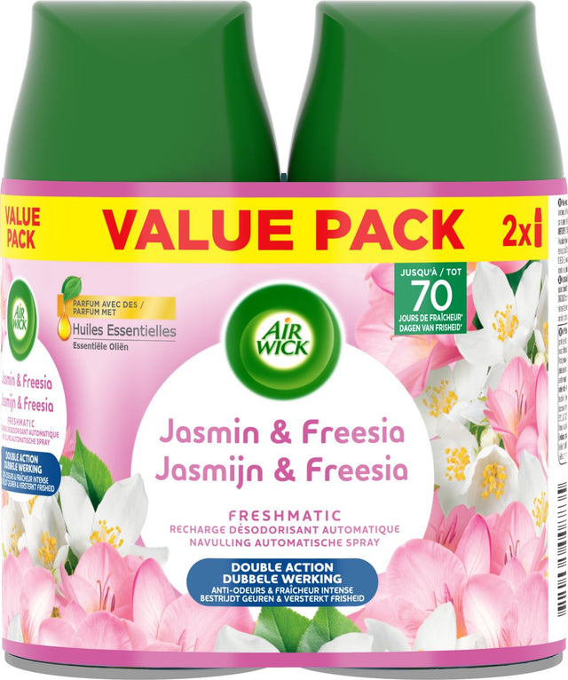 Air wick freshmatic navulling automatische spray - jasmijn freesia - 2 x 250ml