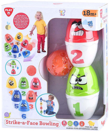 Playgo Play Bowling-Spielset Gesichter, 13-teilig.