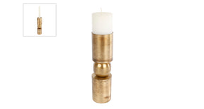Theelichth kandelaar marco l goud metaal 6,2x6,2x22,5cm