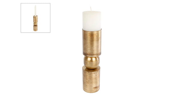 Theelichth kandelaar marco l goud metaal 6,2x6,2x22,5cm
