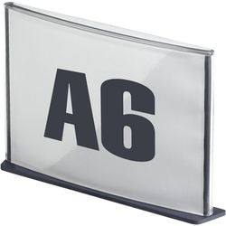 Informationstafel Paperflow A6 transparent grau