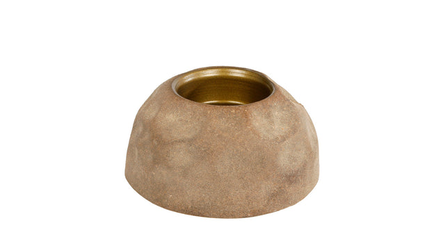 Theelichthouder tiffany goud cream metaal 9x9x4,5xm