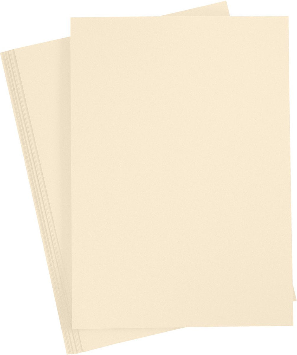 Creativ Company farbiger Karton, A4, Blatt 210 x 297 mm, 180 g, beige, 20 Blatt 1 Karton