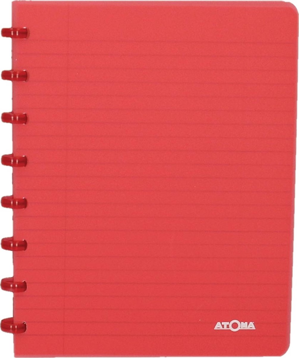 Atoma - trendy schrift | ft a5 | 144 bladzijden | commercieel geruit | transparant rood