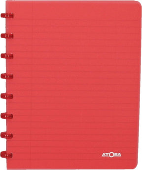 Atoma - trendy schrift | ft a5 | 144 bladzijden | commercieel geruit | transparant rood