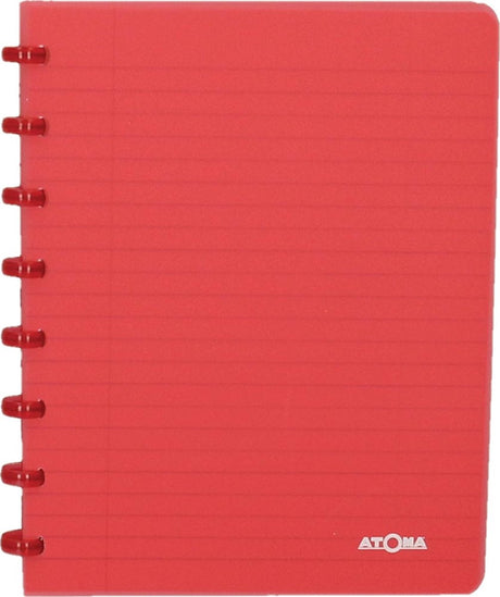Atoma - trendy schrift | ft a5 | 144 bladzijden | commercieel geruit | transparant rood