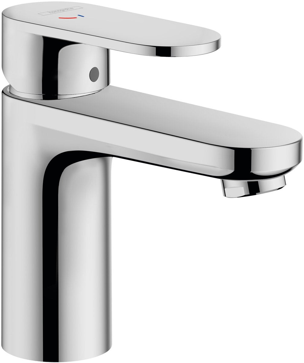 Hansgrohe Lackmischung – Waschtischarmatur – Einhebelbedienung – Kaltstart energiesparend – mit Ablaufgarnitur – Größe 100 mm – Chrom