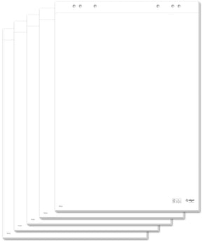 Sigel Flipchart-Block, Maße bis 80 g, 68 x 98 cm, blanko, 5 Sätze à 20 Blatt mit Perforation