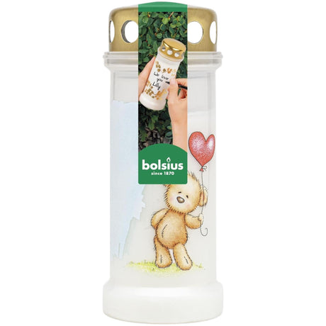 Bolsius Grablicht Nr. 6 Teddybären weiß
