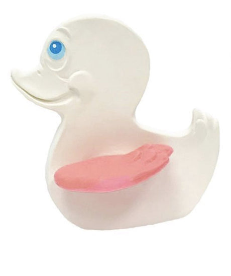 Lanco toys lanco bijtspeeltje eend met roze vleugels – zacht en veilig bijtspeeltje voor baby’s – ideaal voor tandjes krijgen – natuurlijk rubber