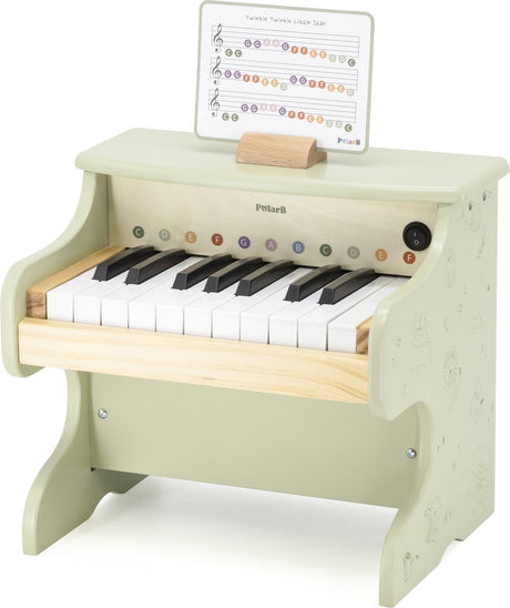 Polarb Kinderklavier aus Holz mit Klang und Musikbuch – pädagogisches Musikspielzeug ab 3 Jahren