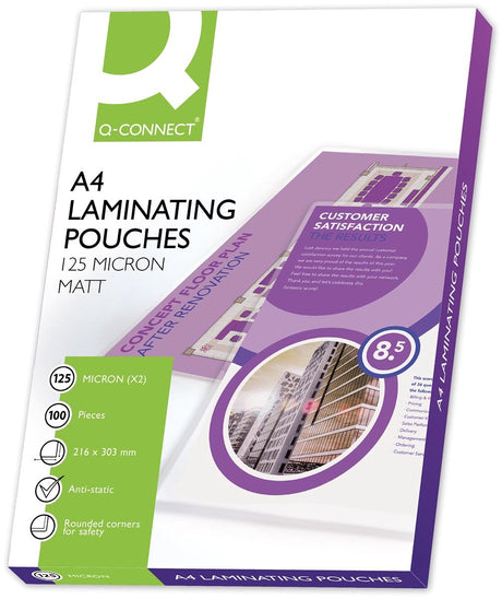 Q-connect lamineeretui a4 2x 125 micron transparant 100 stuks