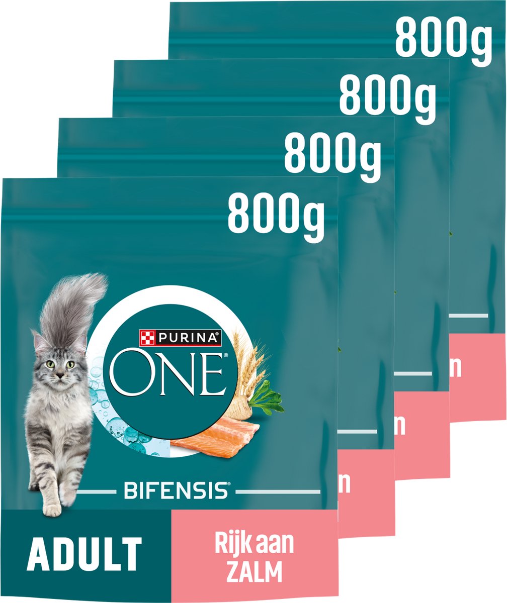 Purina One Adult – Katzenfutter – Lachs-Vollkorn – 4 x 800 g