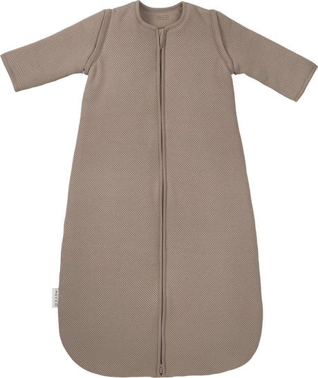 Meyco baby studio collection classic baby slaapzak - afritsbare mouwen - dark taupe - 90cm - 2.5 tog