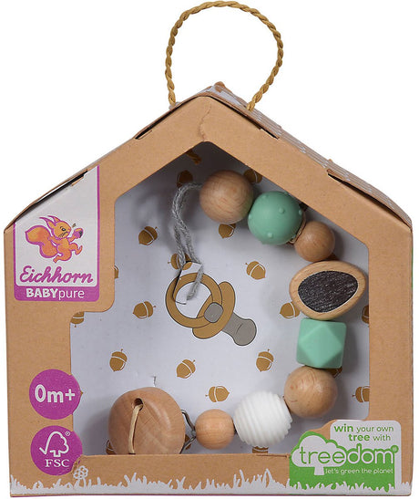 Eichhorn Baby Schnullerkette aus Holz