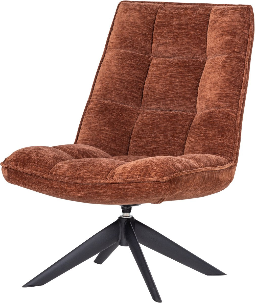 Woood Jouke Drehsessel – Chenille-Struktur – Rostbraun – 97 x 70 x 85