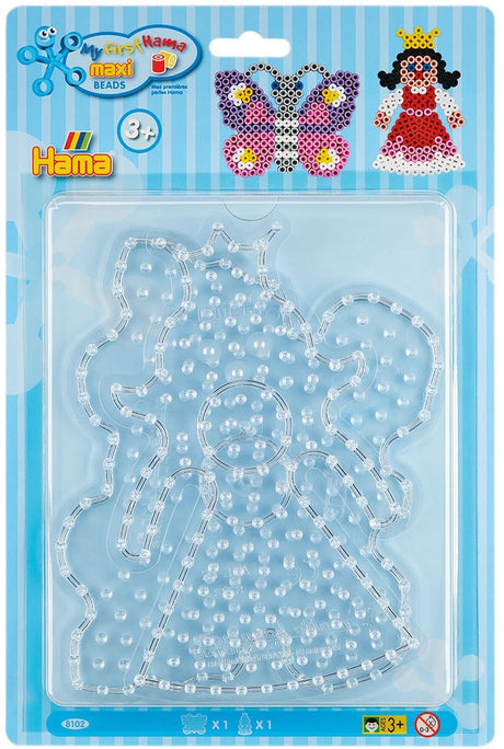 Hama Maxi-Perlenplatten zum Aufbügeln, Schmetterling und Prinzessin