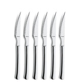 Amefa chuletero – Steakmesser – 6-teiliges Steakmesser-Set – Edelstahl – Silber – spülmaschinenfest – Tranchiermesser