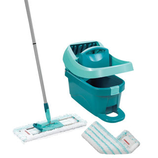Leifheit profi xl Bodenwischer - Komplettsystem - Micro Duo - mit Rädern - 42 cm Wischbreite - 8 Liter Eimer