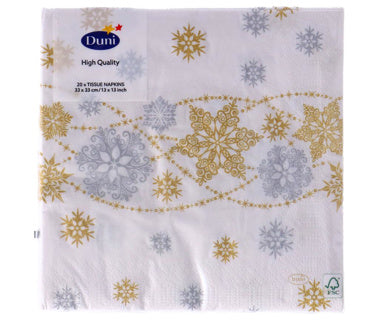 Duni Servietten Schneeweiß 33x33 cm | 12 Stück