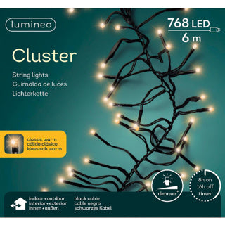 Lumineo kerst cluster binnen buiten warm 6 meter 768 lampj es
