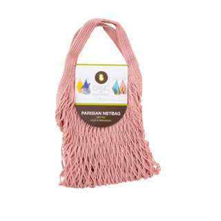 Point-Virgule-Netztasche mit kurzen Henkeln rosa 40x40cmbasic von | 10 Stück