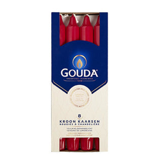 Gouda Kronenkerze Rot 240 24 Schachtel mit 8 Stück 10 Brennstunden