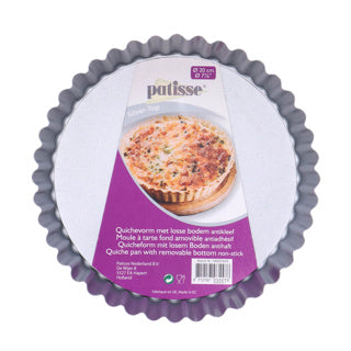 Patisse-Quicheform mit silberner Oberseite, loser Boden, hoher Rand, 20 cm
