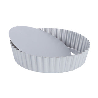 Patisse-Quicheform mit silberner Oberseite, loser Boden, hoher Rand, 20 cm
