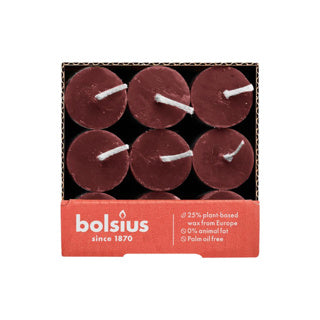 Bolsius Tafelkerze rustikal samtrot 27 cm | 9 Stück