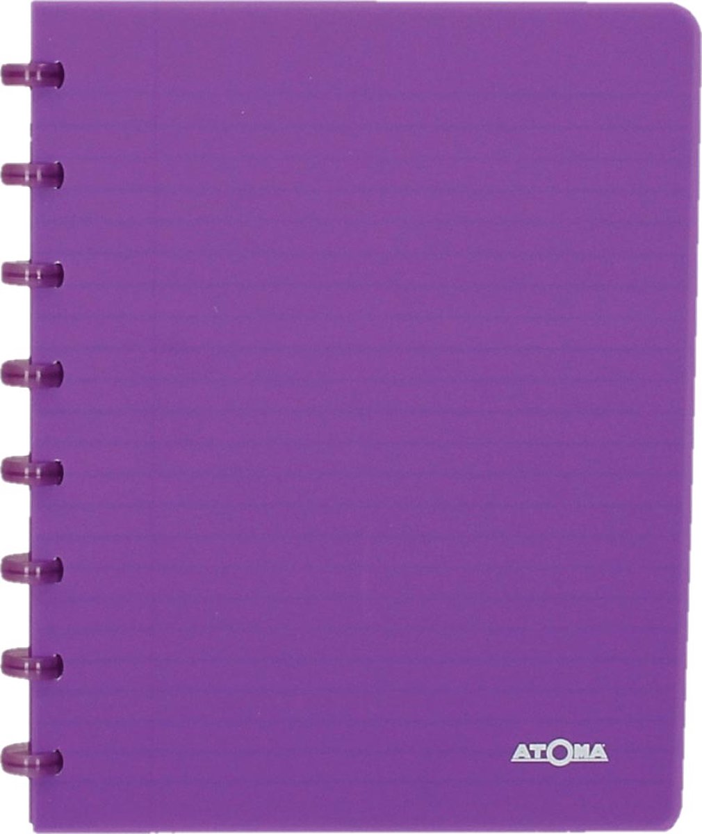 Atoma - trendiges Notizbuch | ft a5 | 144 Seiten | kommerzielles Plaid | transparentes Lila
