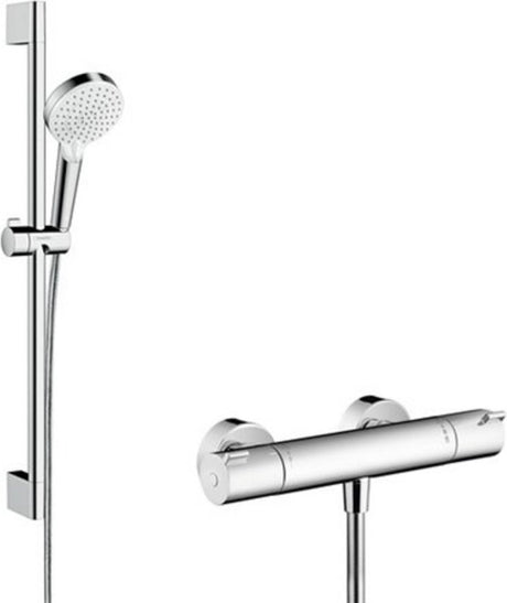 Hansgrohe Crometta Vario Renovierungsset 1001 cl – Thermostat – Ecostat-Thermostat – 65 cm – Weißchrom