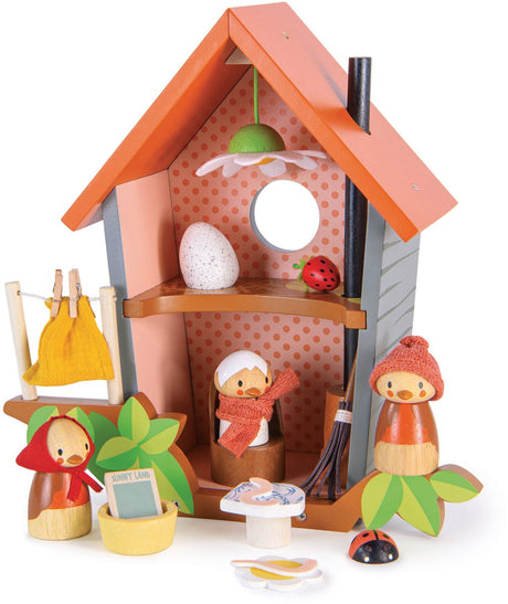 Zartes Blatt-Holzspielzeug, Rotkehlchen-Nistkasten, Lernspiel.