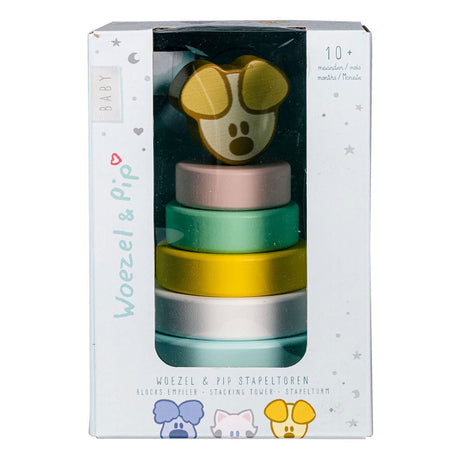 Rubo Toys Woezel und Pip Pip Baby-Stapelturm, 7-teilig.