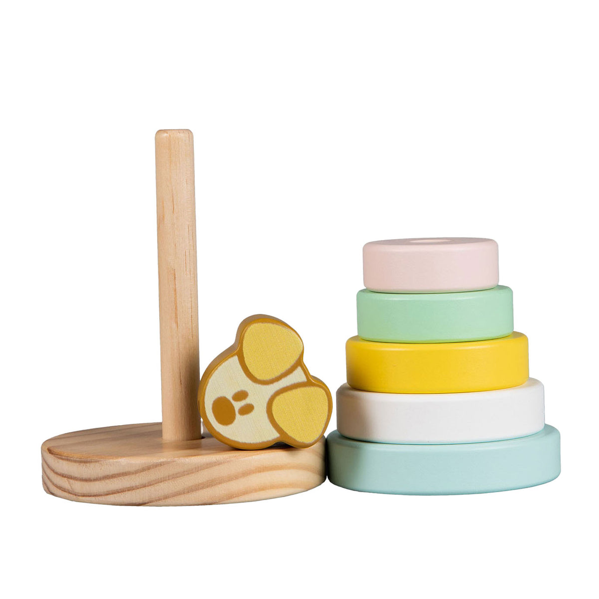 Rubo Toys Woezel und Pip Pip Baby-Stapelturm, 7-teilig.