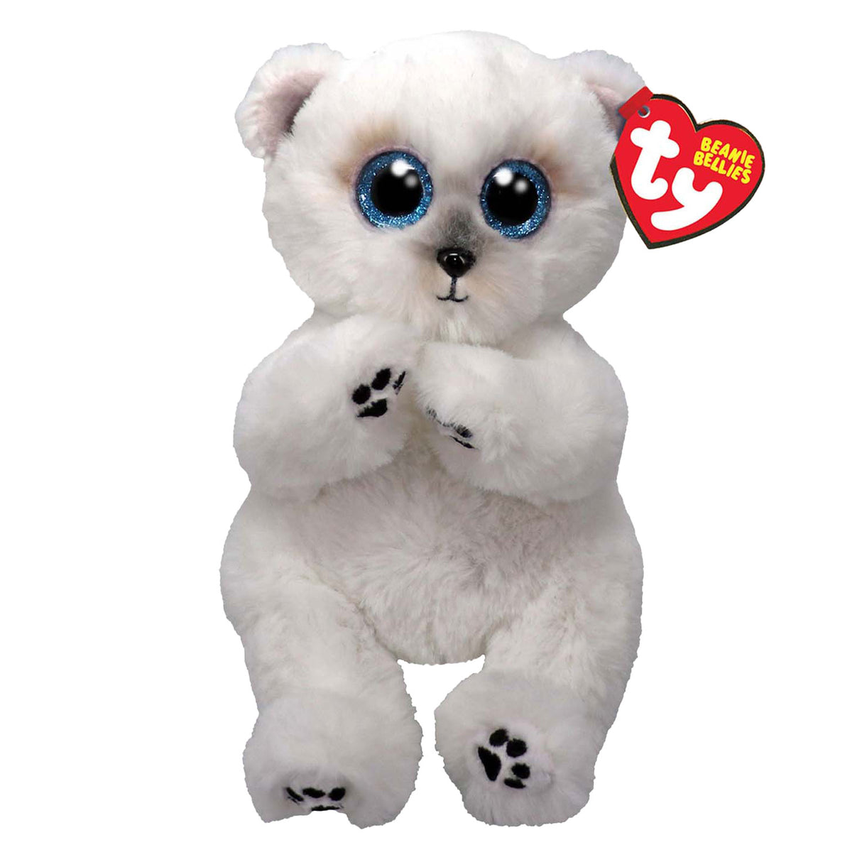 Ty Beanie Babies Bellies Wuzzy Bear weiß, 15 cm