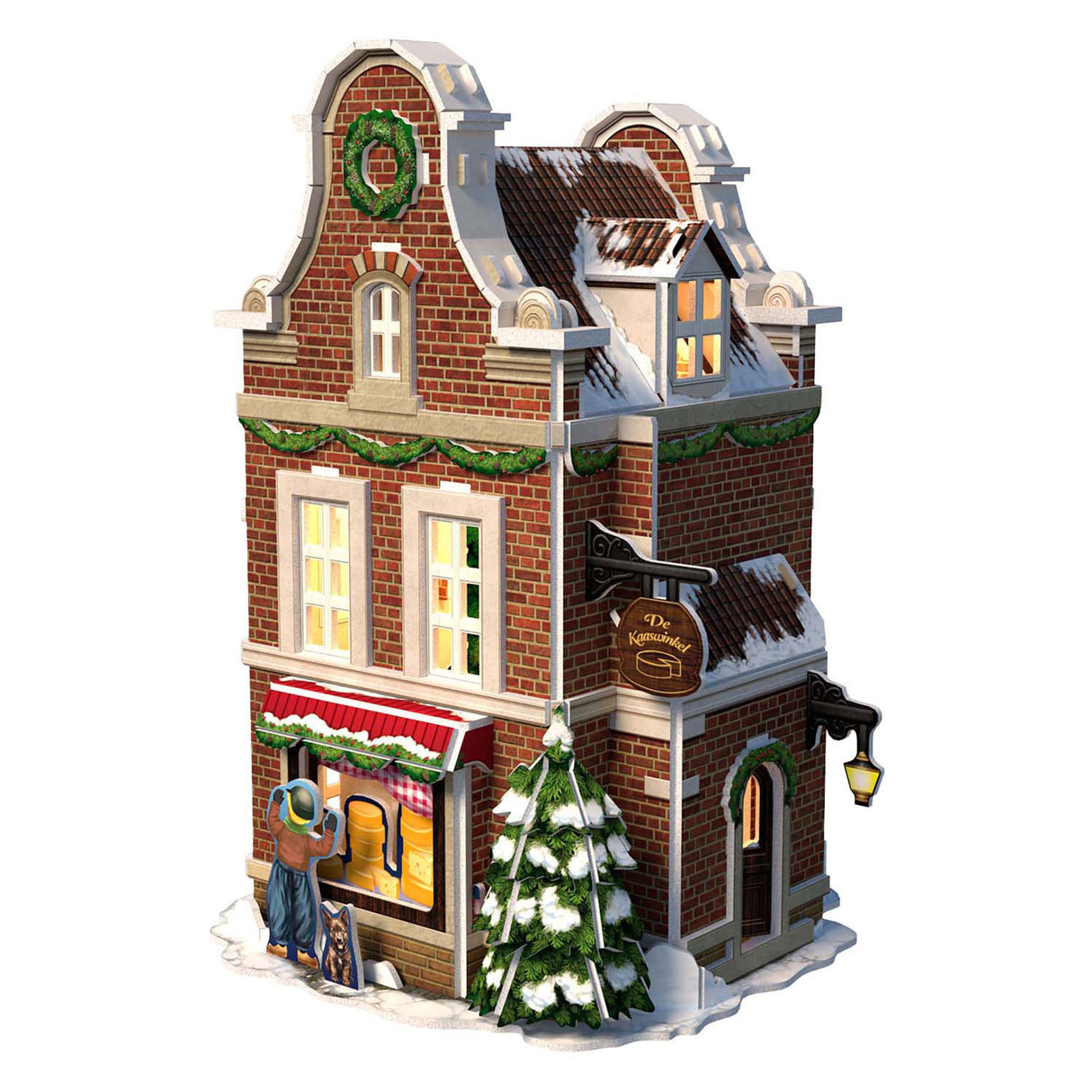 Kubischer lustiger 3D-Puzzle-Käseladen mit LED-Beleuchtung