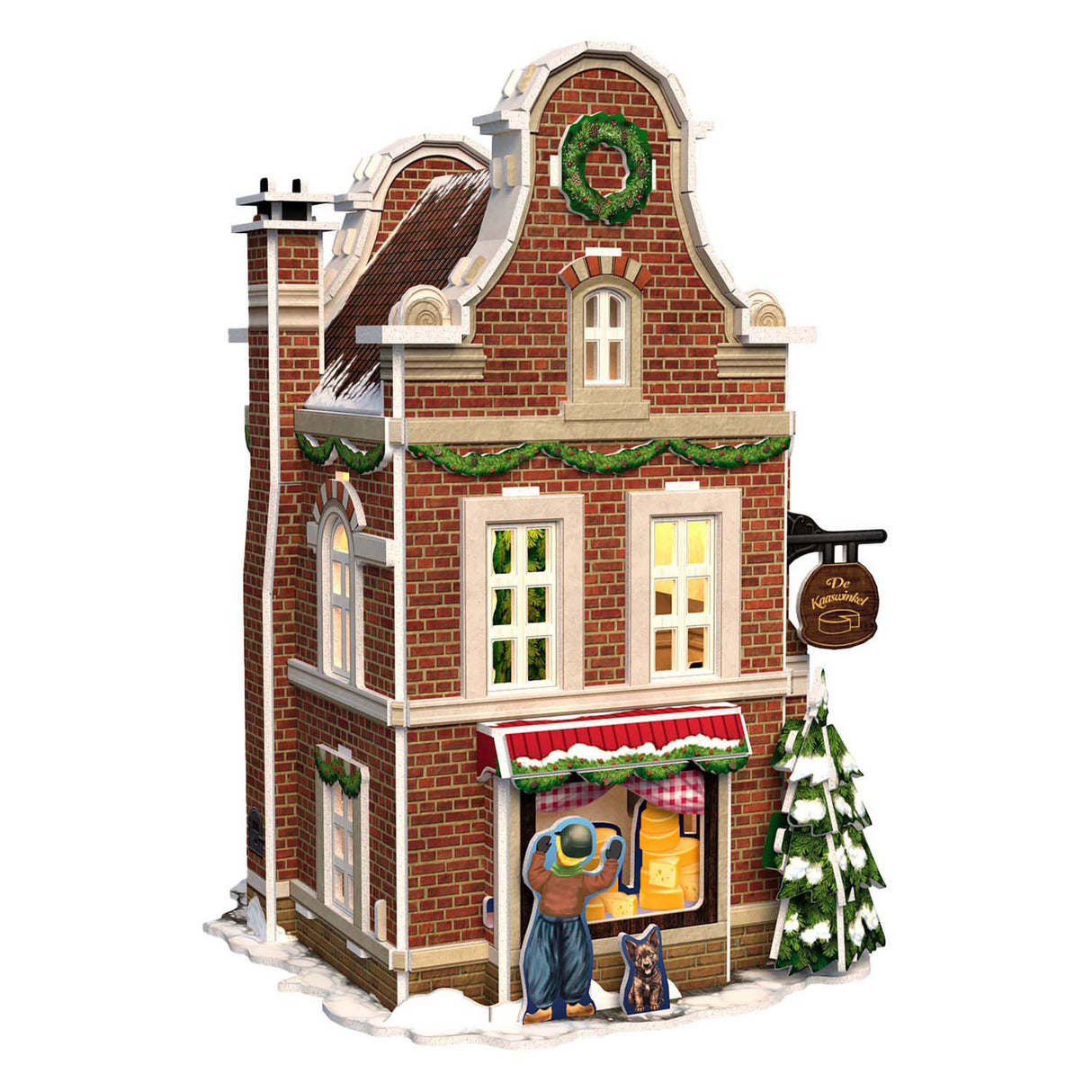 Kubischer lustiger 3D-Puzzle-Käseladen mit LED-Beleuchtung