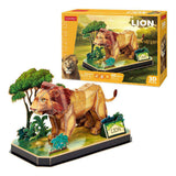 Kubisches lustiges 3D-Puzzle Löwe