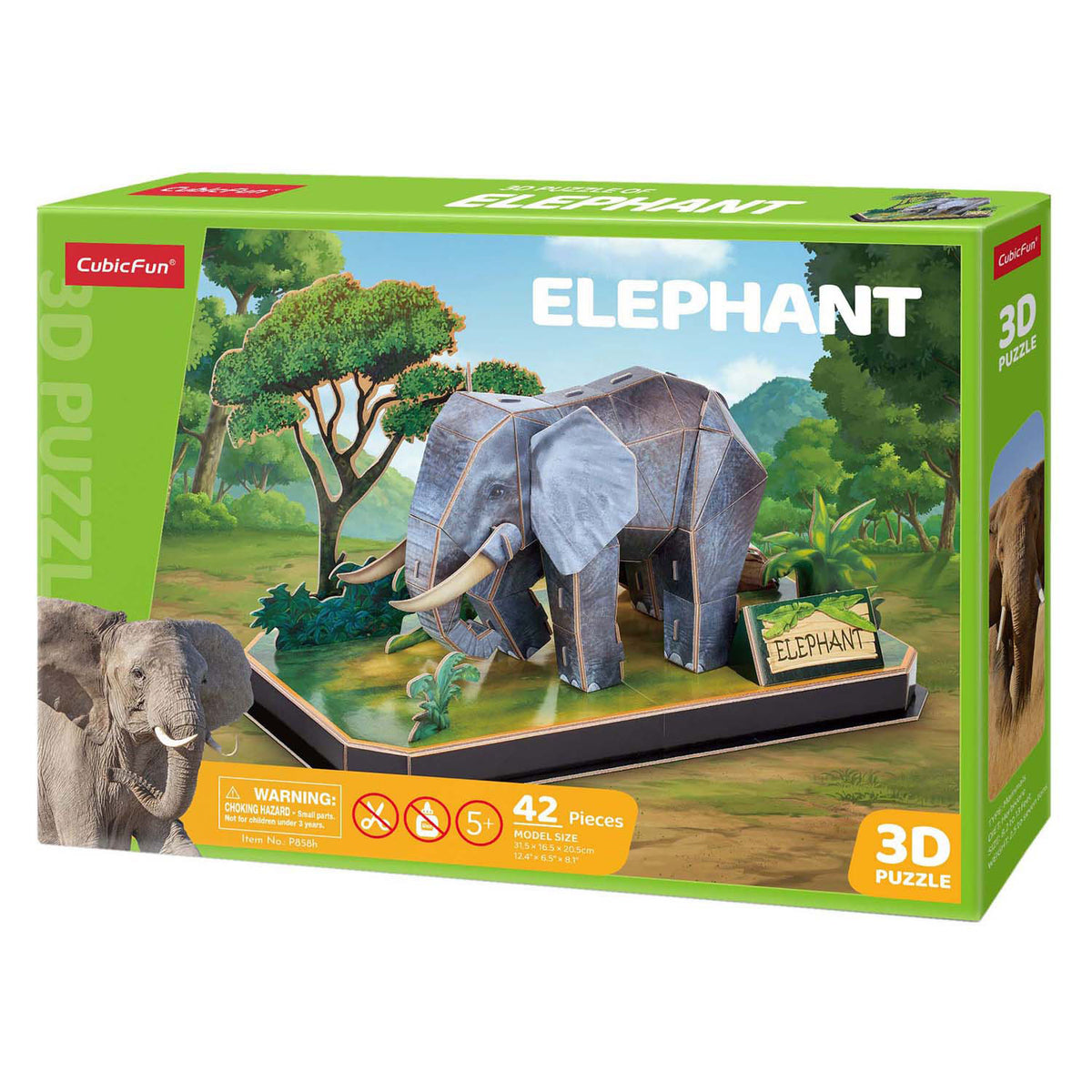 Kubisches lustiges 3D-Puzzle Elefant – 42 Teile – geeignet für Kinder ab 8 Jahren